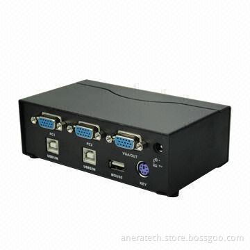 USB KVM Switch, 2 Ports, Manual Switch, Metal Case